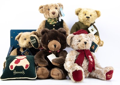 Lot 153 - Five Harrods teddy bears