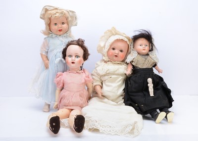 Lot 184 - Four large composition dolls