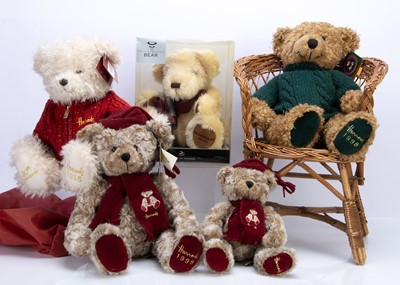 Lot 250 - Seven Harrods teddy bears