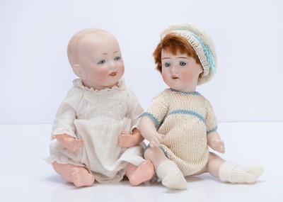 Lot 275 - Two German bisque headed character babies