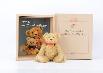 Lot 281 - A Steiff  limited edition Teddy Bear With Book, entitled '100 years of Steiff Teddy bears'