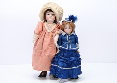 Lot 292 - Two German bisque headed dolls