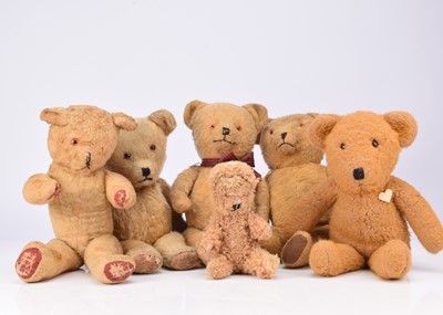 Lot 324 - Six post- war British teddy bears