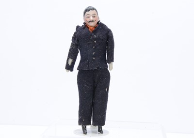 Lot 381 - An Edwardian bisque shoulder-head dolls' house gentleman doll