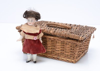 Lot 385 - A German bisque dolls' house or small doll Frozen Charlotte type