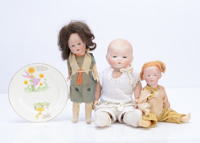 Lot 466 - Three German bisque headed baby dolls