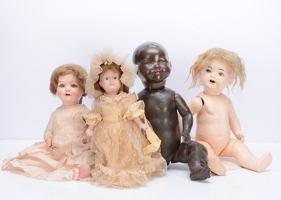 Lot 480 - Three German bisque headed baby dolls