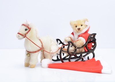 Lot 492 - A Steiff limited edition Father Christmas Teddy Bear with Pony Sledge