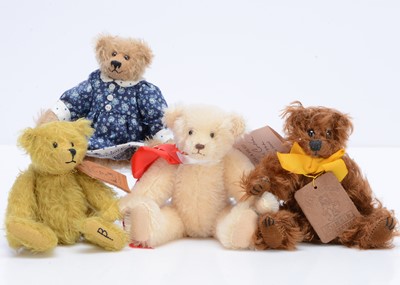 Lot 577 - Four Small artist teddy bears