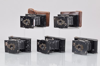 Lot 282 - Five 1912-14 Kodak Vest Pocket Autographic Folding Cameras