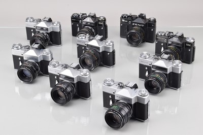 Lot 326 - A Tray of Zenit SLR Cameras