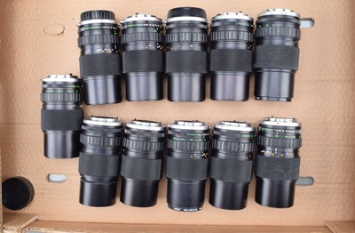 Lot 446 - Eleven Olympus OM 75-150mm f/4 Zuiko Lenses