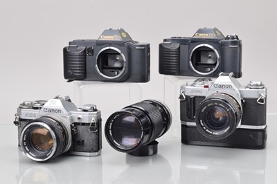 Lot 487 - A Group of Canon SLR Cameras