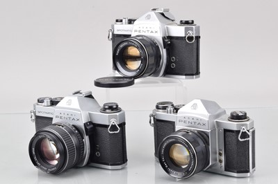 Lot 528 - Three Asahi Pentax SLR Cameras