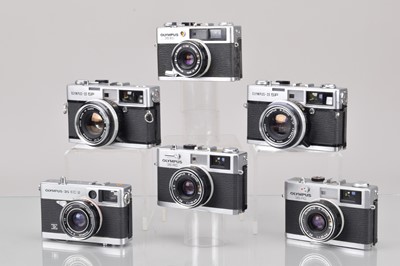 Lot 536 - Six Olympus 35mm Cameras