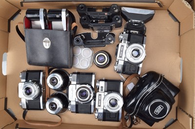 Lot 543 - A Group of Zeiss Ikon Contaflex SLR Cameras