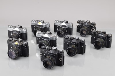 Lot 556 - A Tray of Zenit SLR Cameras