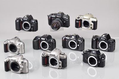 Lot 668 - A Tray of Nikon SLR Camera Bodies