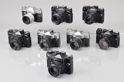 Lot 675 - A Tray of Zenit Cameras