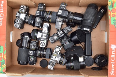 Lot 732 - A Tray of Minolta SLR Cameras