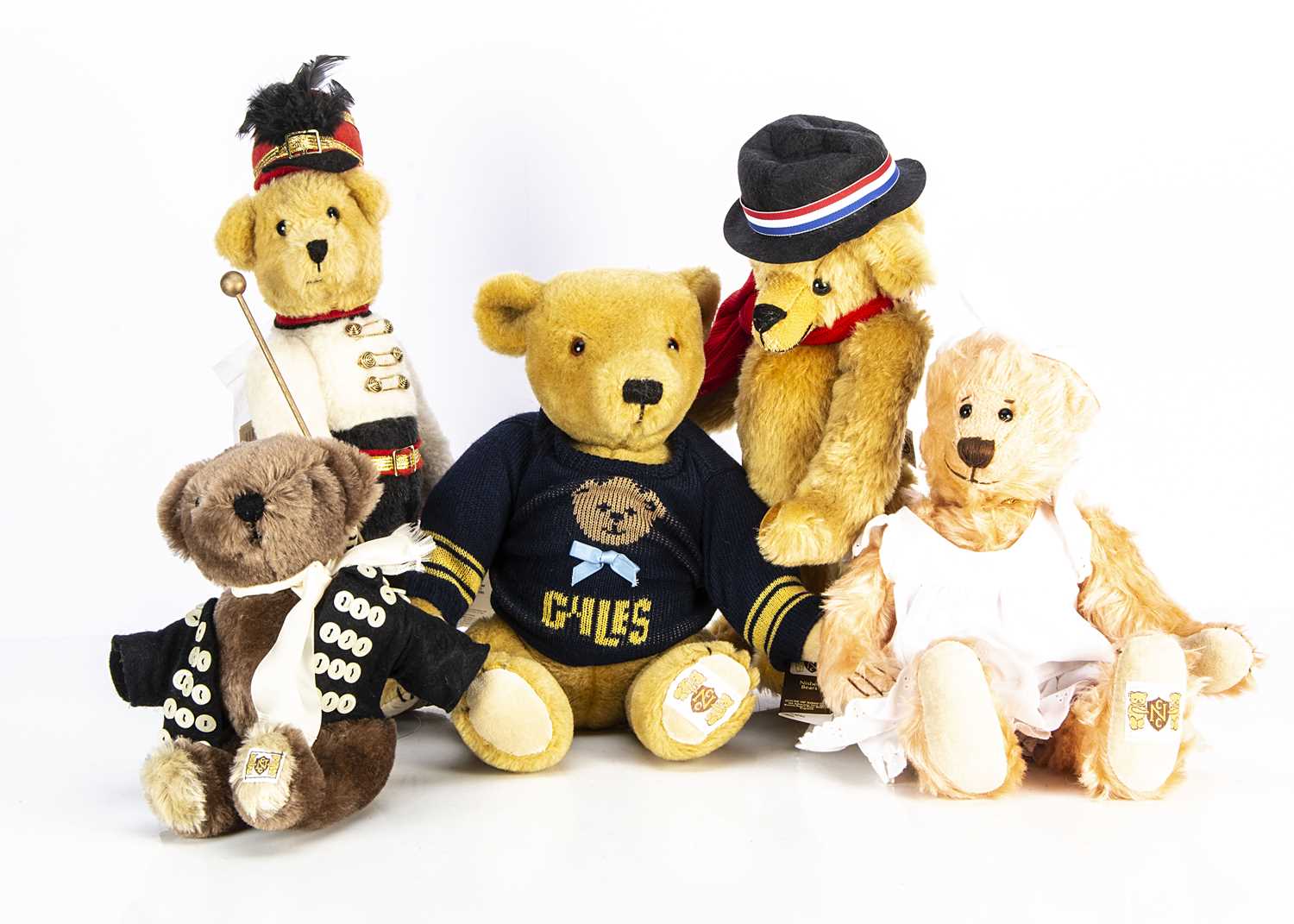 Lot 353 - Five House of Nisbet Celebrity Collection Teddy Bears