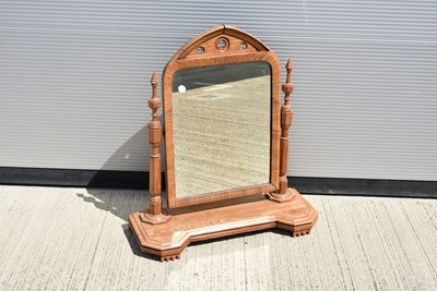 Lot 11 - A heavy pine dressing table mirror