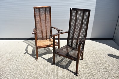 Lot 12 - A pair of oak framed chairs