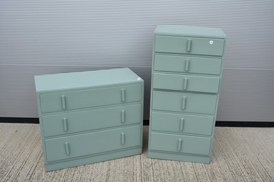 Lot 29 - Green Painted Bedroom Furniture