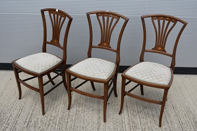 Lot 42 - A trio of inlaid dining chairs