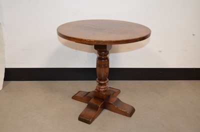 Lot 47 - A small turned oak occasional round-topped table