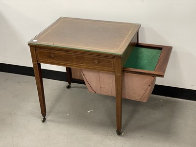 Lot 83 - A George III  19th Century cross-banded mahogany work table in the manner of Gillows of Lancaster