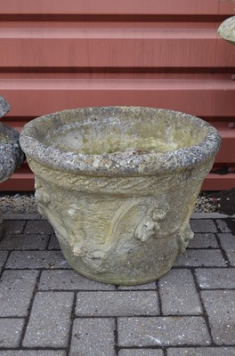 Lot 174 - A large weathered reconstituted stone planter