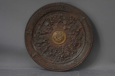 Lot 183 - A late 19th Century bronze relief charger in the manner of Eugenio Bellosio (1847-1927)