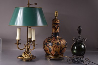 Lot 190 - Three various table lamps