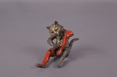 Lot 212 - Cold painted bronze "Puss In Boots"