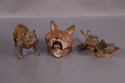 Lot 230 - An early 20th century inkwell in the form of a Fox head