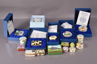 Lot 231 - A good collection of Halycon Days enamel boxes