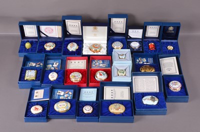 Lot 232 - A good collection of Halycon Days enamel boxes