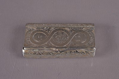 Lot 236 - 19th century silver coloured snuff box