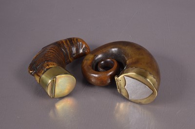 Lot 243 - Two 19th century horn snuff mulls