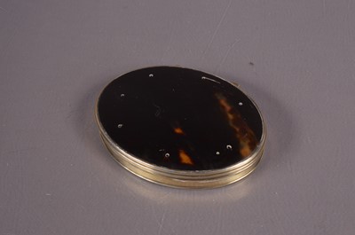 Lot 244 - 19th century tortoise shell and gilt metal snuff box