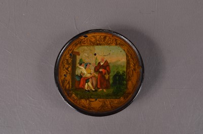 Lot 256 - A 19th century French papier mache snuff box