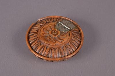 Lot 271 - 19th century carved wood table snuff box