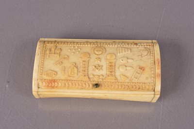 Lot 274 - 19th century Masonic bone snuff box