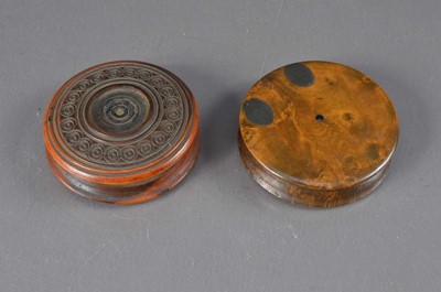 Lot 285 - Two 19th Century Olive wood treen snuff boxes