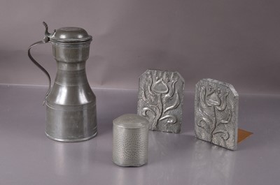 Lot 306 - A pair of pewter or tin covered  Art Nouveau bookands