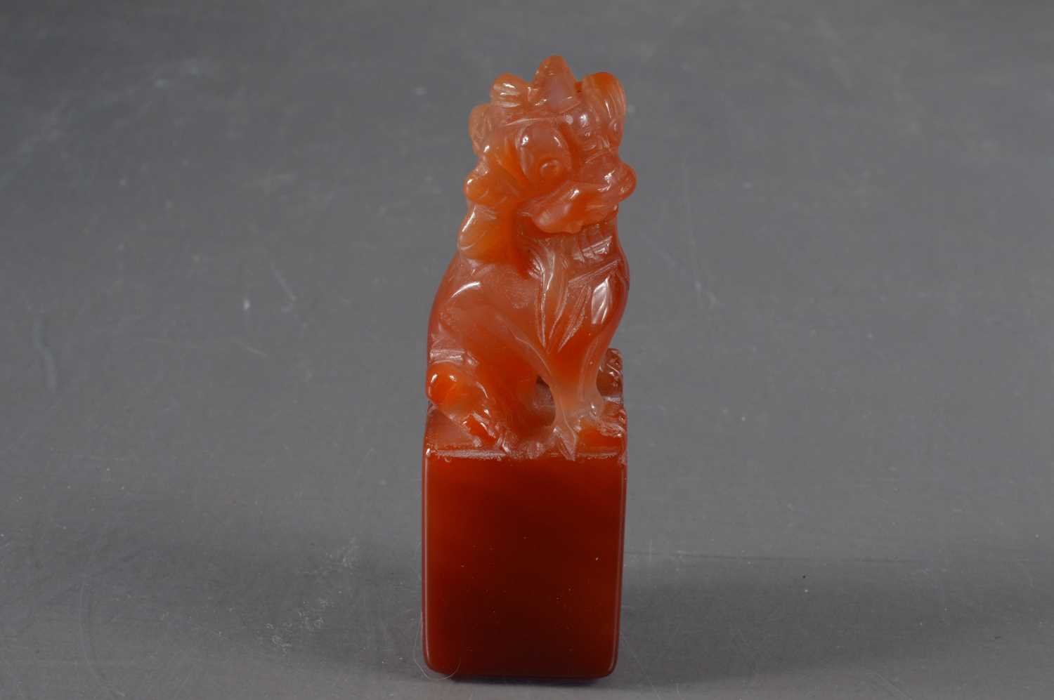Lot 370 - A Chinese hardstone desk seal