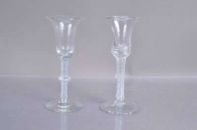 Lot 386 - Two Georgian glass wine glasses