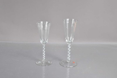 Lot 387 - Two late Georgian ale drinking glasses