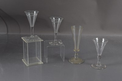 Lot 390 - A pair of 19th Century port glasses an ale glass and a wine glass